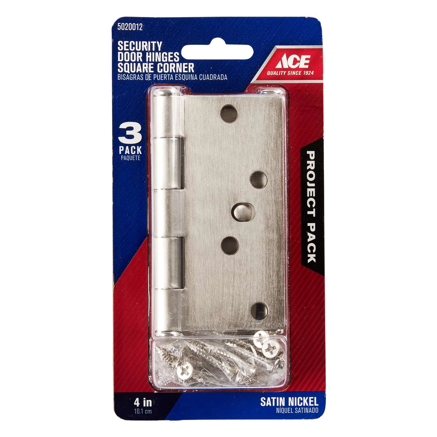 Ace 4 In. L Satin Nickel Residential Door Hinge 3 Pk 4 Ace 4 In. L Satin Nickel Residential Door Hinge 3 Pk - Image 2