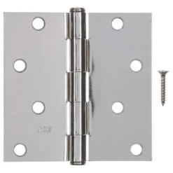 Ace 4 In. L Chrome Residential Door Hinge 3 Pk