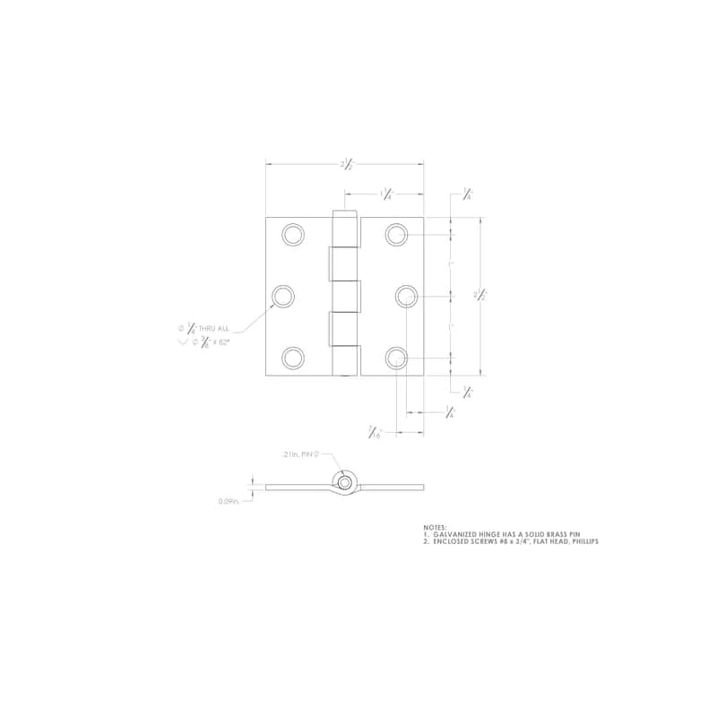 Ace 2-1/2 In. L Galvanized Broad Hinge 2 Pk 5 Ace 2-1/2 In. L Galvanized Broad Hinge 2 Pk - Image 3