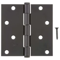 Ace 4 In. L Black Residential Door Hinge 3 Pk