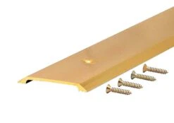M-D 0.25 In. H X 2.5 In. W X 36 In. L Bright Aluminum Flat Top Threshold Gold