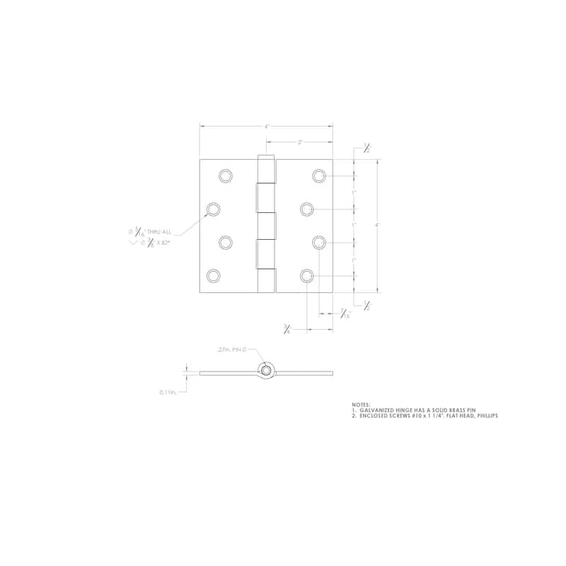 Ace 4 In. L Galvanized Broad Hinge 1 Pk 5 Ace 4 In. L Galvanized Broad Hinge 1 Pk - Image 3